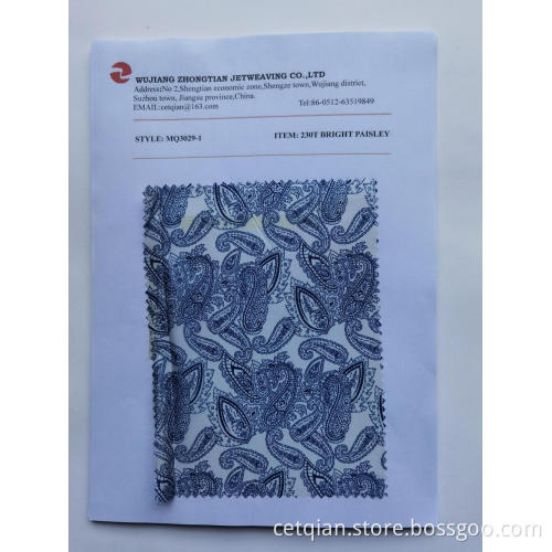 230t Bright paisley Taffeta printing